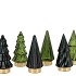 TWINKLE GREEN GLASS MINI TREE LED ASS 6X13CM