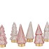TWINKLE PINK GLASS MINI TREE LED ASS 6X13CM