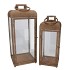 KAYA BRONZE LANTERN METAL S/2 23X23X58/18X18X48CM
