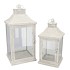 KAYA WHITE LANTERN METAL S/2 24X24X52/19X19X40CM