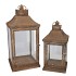 KAYA BRONZE LANTERN METAL S/2 24X24X52/19X19X40CM