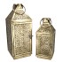 KAYA GOLD LANTERN DETAILED S/2 20X20X52/16X16X39CM