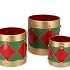KAYA RED POT METAL S/3 17X17/14X14/11X11CM