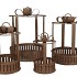 KAYA BRONZE DECO BOW S/4 25X34/20X30/15X26/12X21CM