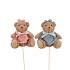 LOULOU BLUE PINK BEAR SITTING ASS 9X6X10CM
