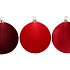 JOYFUL RED X-MAS BALL VELVET ASS 30CM P/3