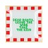 PLATE SQUARE DEAR SANTA 18X18X2CM