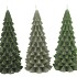 CANDLE FROSTY X-MAS TREE MAJESTIC GREEN MIX 9X20CM ASS