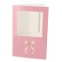 GIFT TILE CARD BOW PINK21X14X1CM