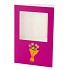 GIFT TILE CARD FLOWER BOUQUET PINK 21X14X1CM