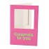 GIFT TILE CARD CONGRATS TO YOU PINK 21X14X1CM