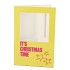 GIFT TILE CARD ITS CHRISTMAS TIME YELLOW 21X14X1CM