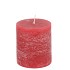 CANDLE RUSTIC PILLAR RED 7X8CM