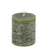 CANDLE RUSTIC PILLAR GREEN 7X8CM