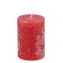 CANDLE RUSTIC PILLAR RED 7X10CM