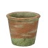 CEMENT POT OUD GROEN ROOD 14X12CM