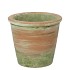 CEMENT POT OUD GROEN ROOD 16X14CM