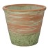 CEMENT POT OUD GROEN ROOD 24X20CM