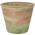 CEMENT POT OUD GROEN ROOD 27X22CM