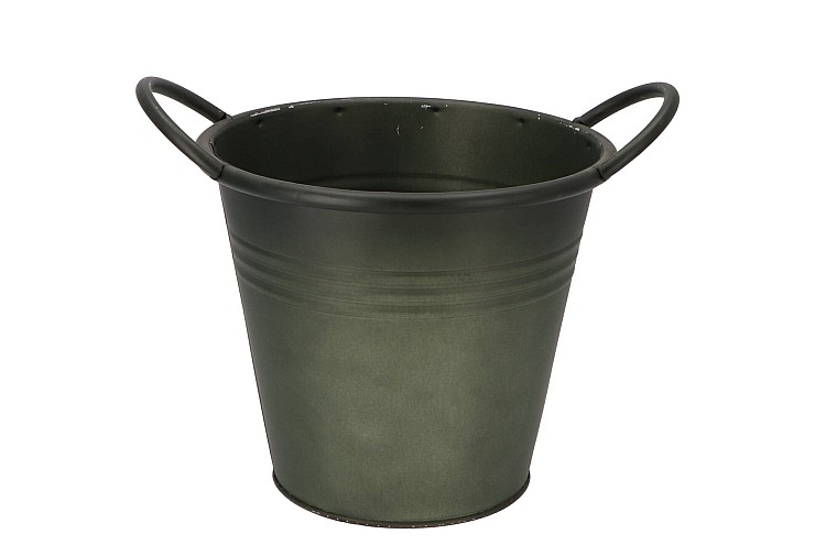 ZINC VINTAGE GREEN POT 22X20CM