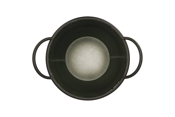 ZINC VINTAGE GREEN POT 22X20CM