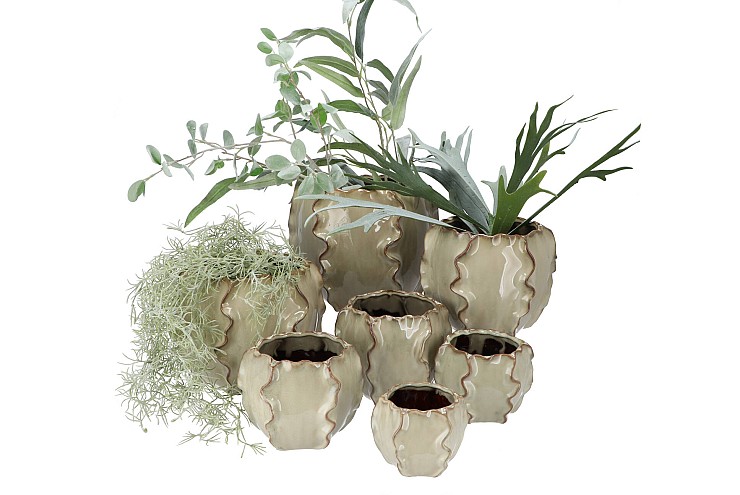 TIRANA LIGHT GREEN POT 14X11CM | Daan Kromhout