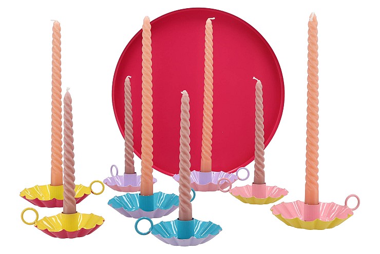 MARRAKECH FLOWER CANDLE 15CM COLORFULL MIX