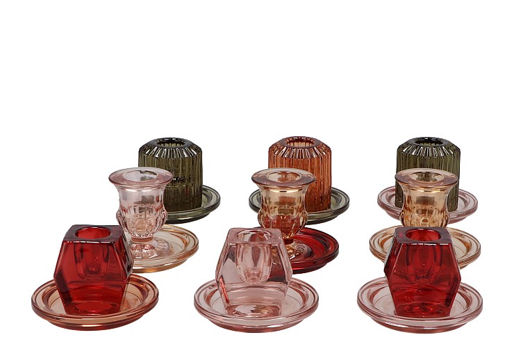 BICOLORE CANDLE H BASIC MIX ASS P/1 8,5X6,5CM