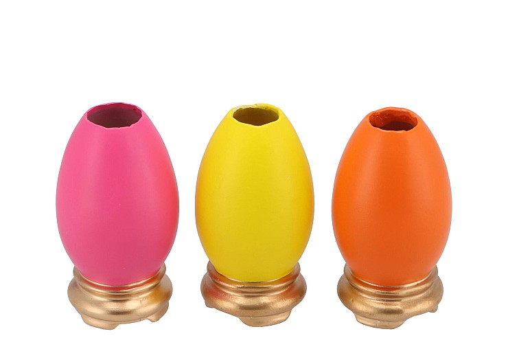 EASTER EGGCITED VASE MIX COLOR ASS P/1 6X6X12CM NM