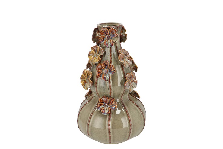 FLOWER MOSS GREEN VASE BUBBELS 17X26CM | Daan Kromhout