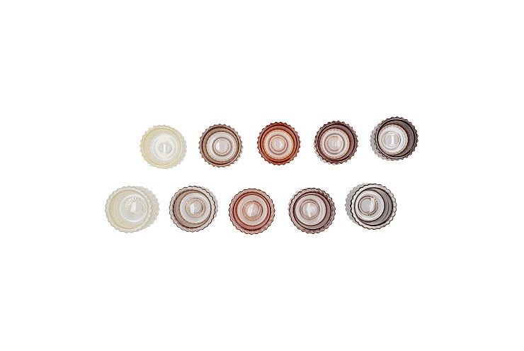 BICOLORE CANDLE H EARTHY TERRA ROUND ASS SET OF 2 5,5X7CM