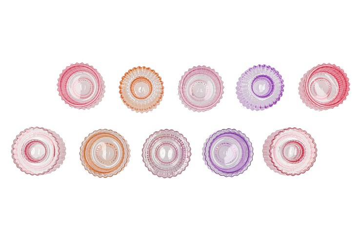 BICOLORE CANDLE H COLOR MIX ROUND ASS S/2 5,5X7CM NM