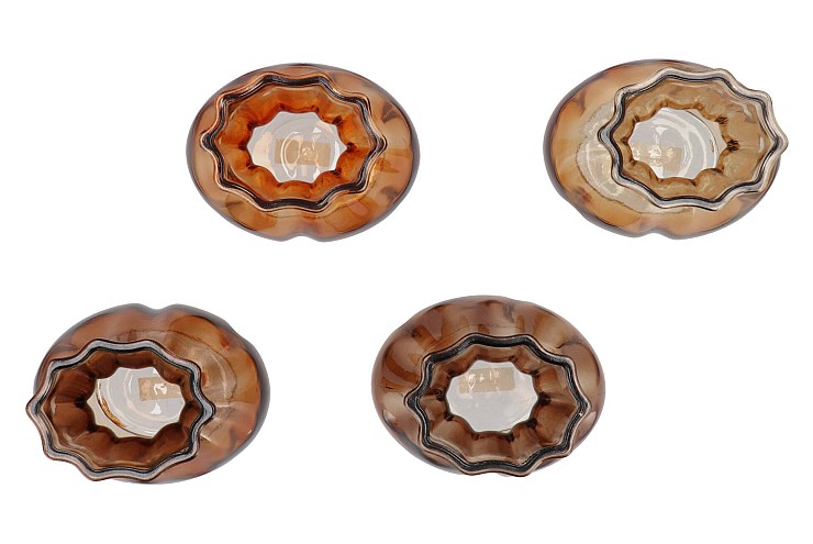 BICOLORE EARTHY TERRA CANDY VASE ASS 14X18CM