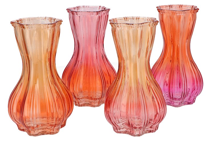 BICOLORE ORANGE MIX GARLIC VASE ASS 13X20CM
