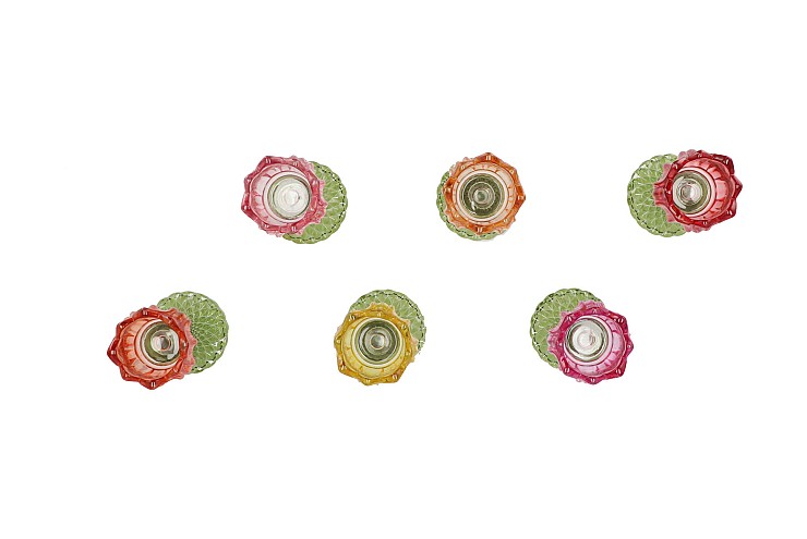 BICOLORE MULTICOLOR BLOOM T-LIGHT ASS 8X18CM