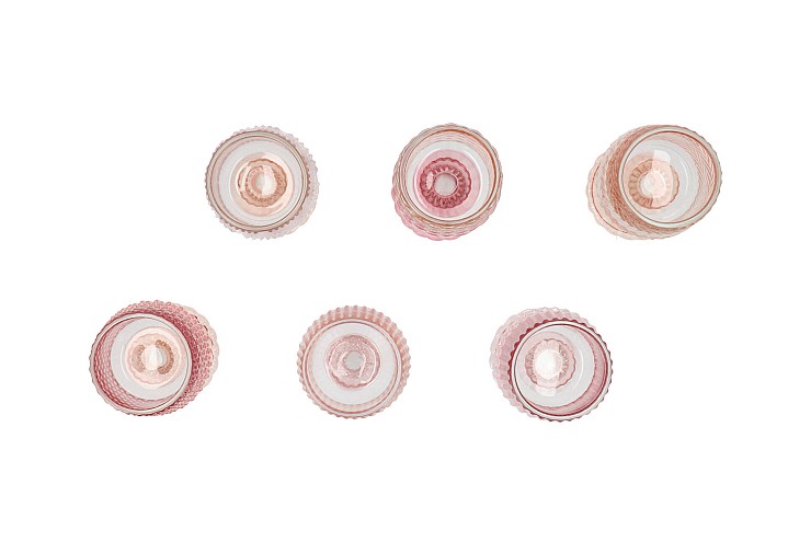 BICOLORE SWEETS PINK STRUCTURE T-LIGHT ASS 8X15CM