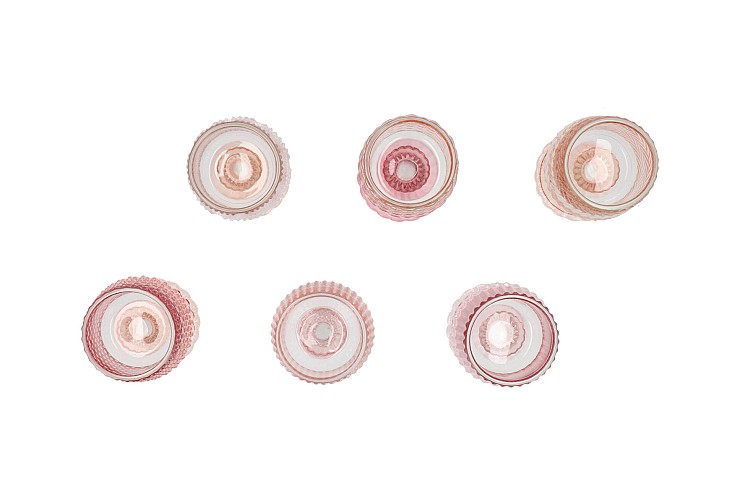 BICOLORE SWEETS PINK STRUCTURE T-LIGHT ASS 8X18CM