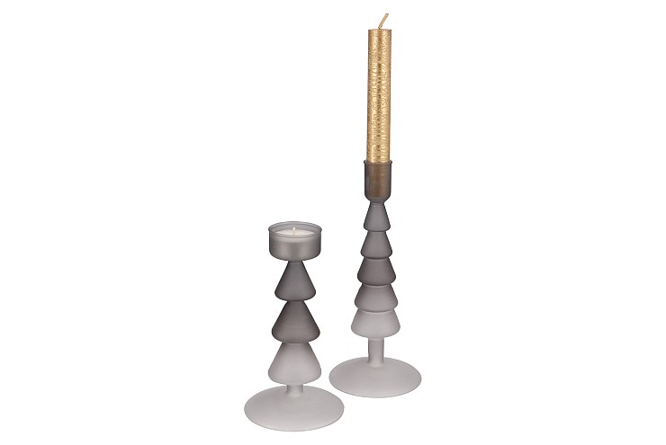 NOVA BLACK CANDLE HOLDER TRICOLOR 9X9X17CM