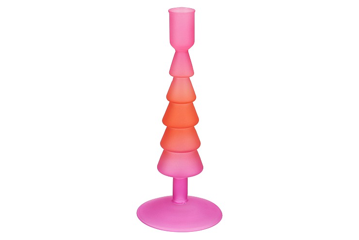 NOVA FUCHSIA CANDLE HOLDER TRICOLOR 9X9X22CM