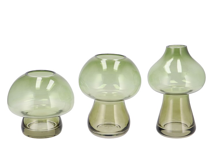 NOVA GREEN VASE MUSHROOM NARROW TRICOLOR 13X13X20CM NM