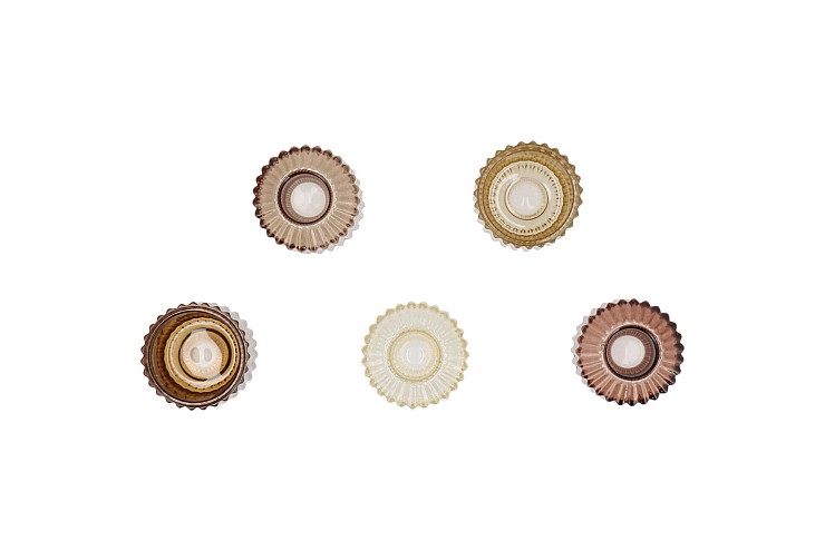 BICOLORE NATURAL BROWN MIX CANDLE H ASS SET OF 2 6X7CM