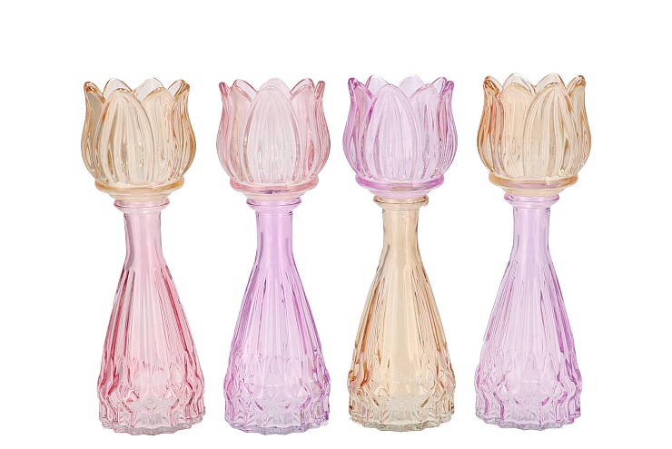 BICOLORE DREAMY PASTEL MIX TULIP VASE ASS 7X22CM