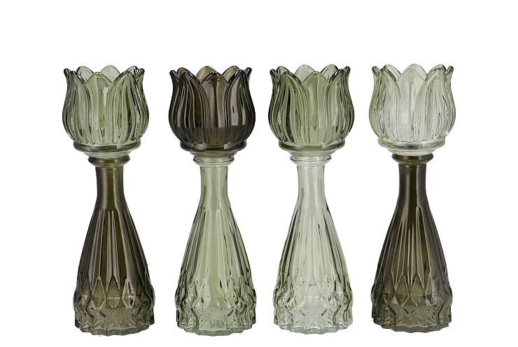 BICOLORE SUMMER GREEN  MIX TULIP VASE ASS 7X22CM