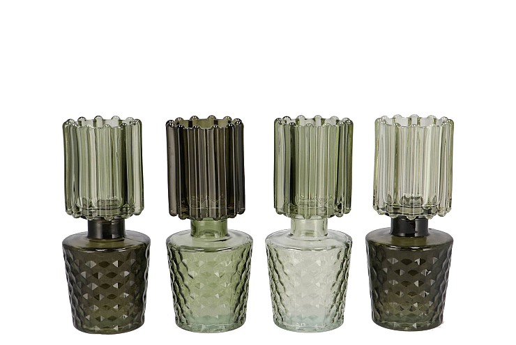 BICOLORE SUMMER GREEN  MIX VASE ASS 8X17CM