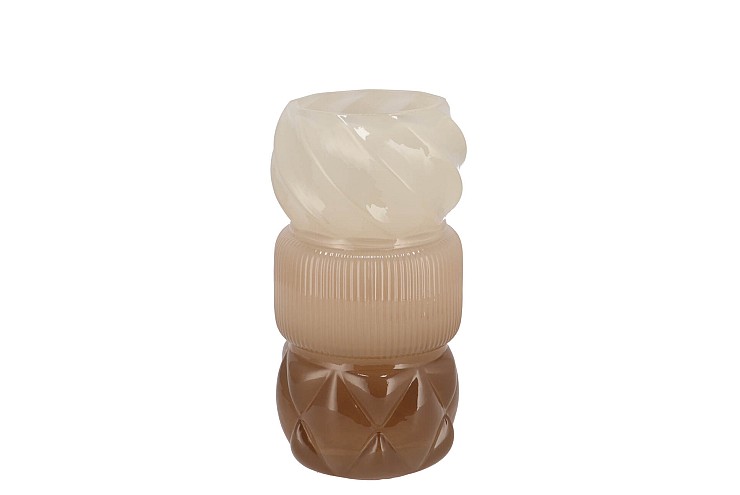 MAE COZY SAND VASE SWIRL TRICOLOR 11X11X20CM