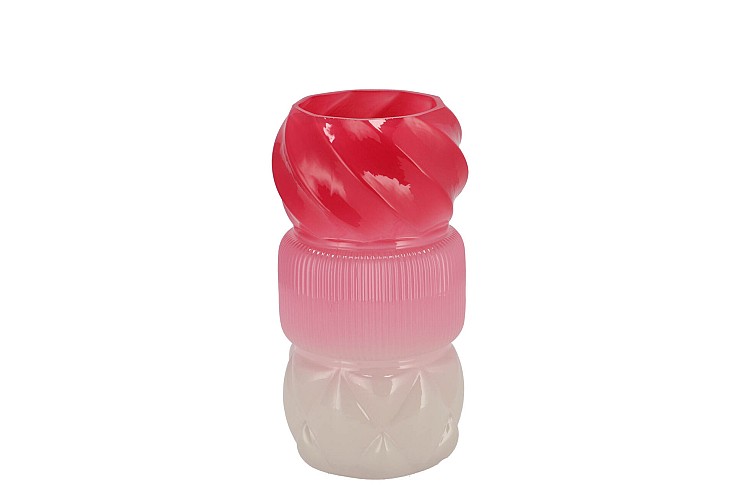 MAE JOLLY PINK VASE SWIRL TRICOLOR 11X11X20CM
