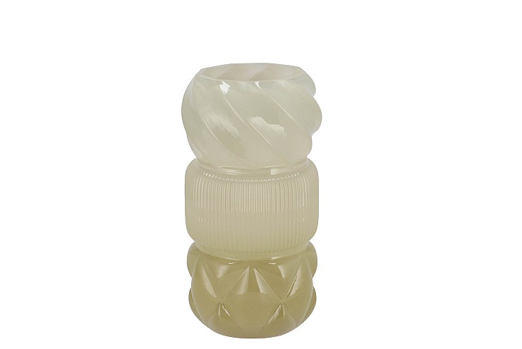 MAE NORDIC GREEN VASE SWIRL TRICOLOR 11X11X20CM
