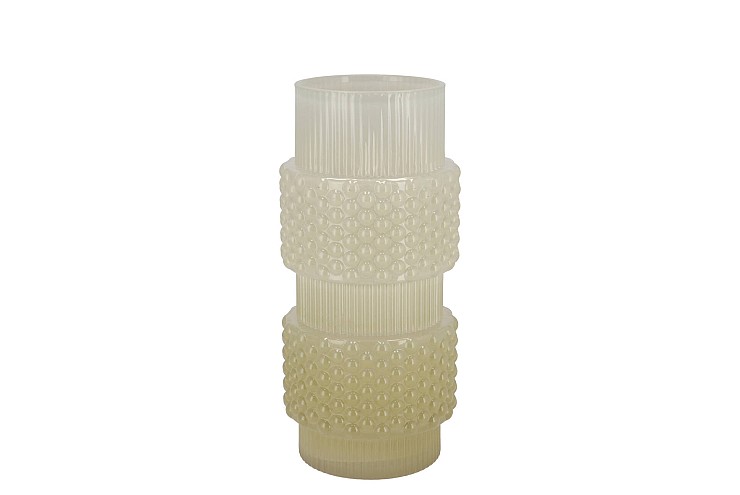 MAE NORDIC GREEN VASE STRUCTURE TRICOLOR 12X12X26CM