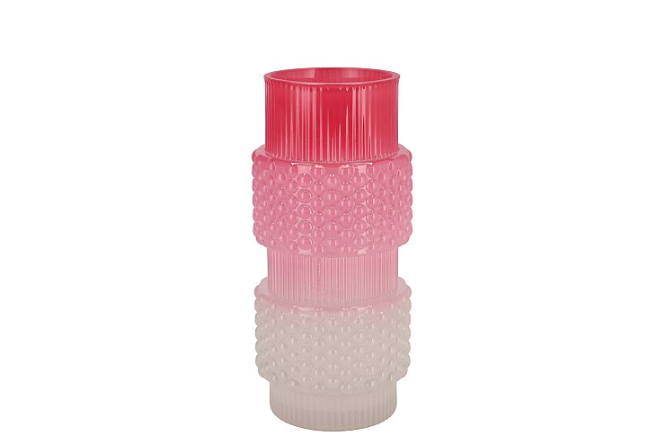 MAE JOLLY PINK VASE STRUCTURE TRICOLOR 12X12X26CM NM