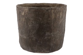 IRON STONE GREY POT 24X23CM